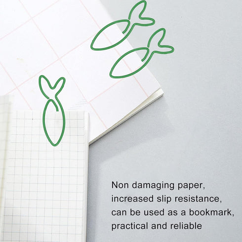 100 Count Fish Shaped Paper Clips Cute Dolphin Paperclip Clamp Creative Office Supplies with Storage Box (Fish)...