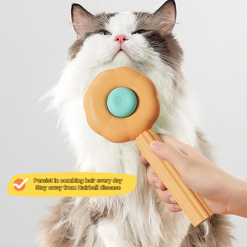 self cleaning cat brushcat combPet comb Cat comb pet brush Pet Self-cleaning needle comb pet hair remover pet comb (orange)...