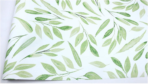 HAOKHOME 93199-2 Boho Peel and Stick Wallpaper Green Branches Leaves Removable Vinyl Self Adhesive Contact Paper 17.7in x 9.8ft...