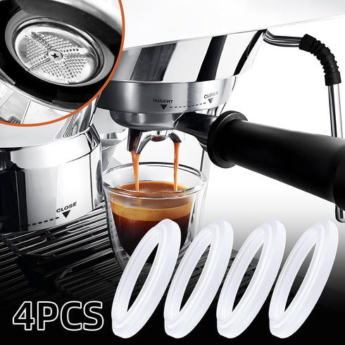 4 Pcs Replacement Gasket Seal Ring, 50mm Silicone Steam Ring Espresso Machine Repair Kit, Grouphead Gasket Replacement Part Compatible with De'lon...