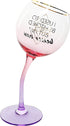 Pavilion Gift Company I Used To Be Hitched But I'm Better Now 11 Oz Red Ombre & Gold Unique Tipsy Stemmed Wine Glass, Pink...