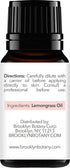 Brooklyn Botany Lemongrass Essential Oil - 100% Pure and Natural - Premium Grade Essential Oil - for Aromatherapy and Diffuser - 0.33 Fl Oz...