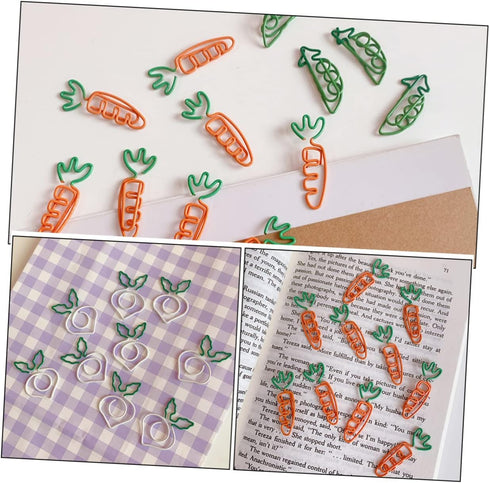 18 Pcs Carrot Paperclip Office Folders File Clips Document Clips The Office Decor Small Paper Clamp Pea Paper Clip Tiny Paper Clips Cute Paperclip...