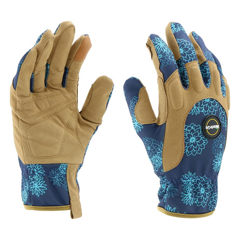 Miracle Gro Women's High-Dexterity Gardening Work Gloves, Touchscreen Technologies, Abrasion Resistant, Comfort, Blue/Tan, Small (MG86207/WSM)...