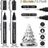 FansArriche Mirror Chrome Markers, Silver & Gold Liquid Permanent Reflective Gloss Chrome Metallic Paint Pens for Repairing, Model Painting, Marki...