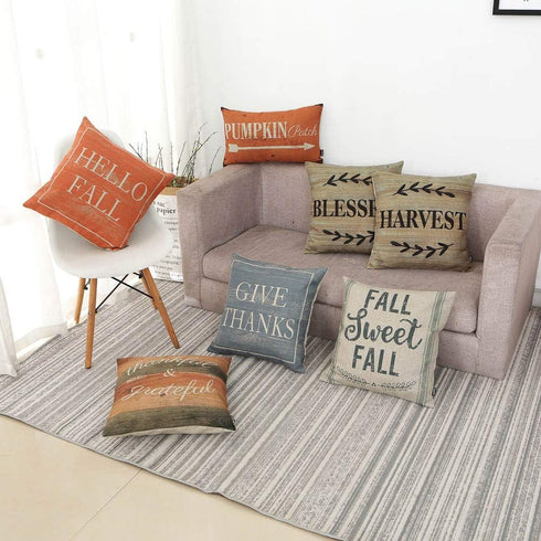 TRENDIN Pumpkin Patch Decorative Throw Pillow Cover 20x12 inch Rustic Fall Decorations for Home Cushion Case Rectangular Shape PL342TR...