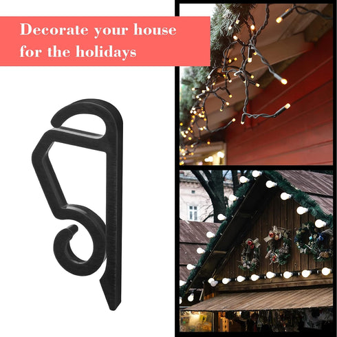 Marsui 120 Pieces Christmas Light Clips Outdoor Gutter Hooks Plastic Seasonal Weatherproof Clips Holiday Fence Hooks for Christmas Roof Tree Outsi...