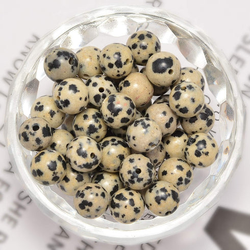 NCB 200pcs 4mm Loose Beads for Jewelry Making, Natural Semi Precious Beads Round Smooth Gemstones Spacer Beads Charms for Necklaces Bracelets (Dal...