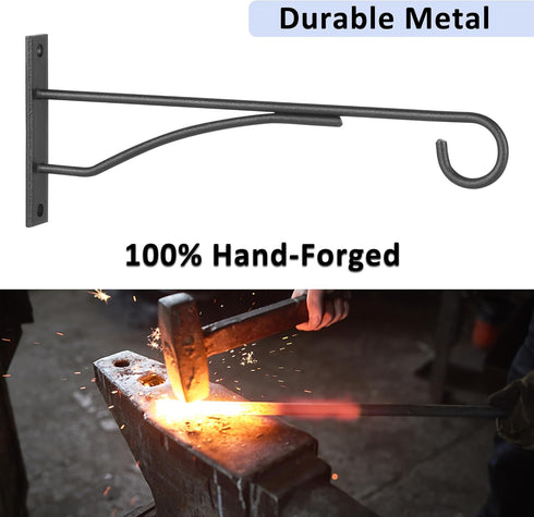 8" Plant Hangers 6 Pack, Hanging Plant Bracket for Wall Fence Porch Outdoor Indoor, Metal Plant Hooks for Basket, Flower, Planter, Feeder, Lantern...