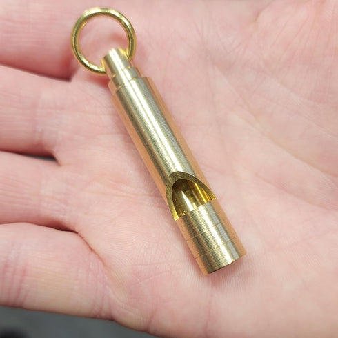Brass Whistles 4 Pack, Emergency Survival Whistles Loud Safety Whistles for Adults, Self-Defense Whistle for Outdoor Activities, Distress Signal, ...