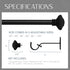 Elrene Home Fashions Florence Single Curtain Rod with Stacked Square Finials, 1" Diameter, (Antique Black), (28X48)...