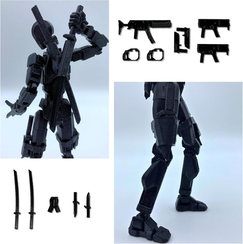 (Assembed 3D Printed 5.54'' Dummy13 Action Figure, Multi-Jointed Tian13, Articulated T13 Desktop Decoration,12 in 1 d13 Accessories Best Birthday ...
