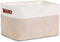 DULLEMELO Collapsible Rectangle Fabric Storage Basket for Organizing Clothes, Toys, Towels, Books, Laundry, Nursery, Dog Toys (White & Khaki)...