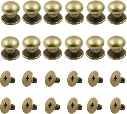 12pcs 0.31" x 0.39" Mini Drawer Pulls, Round Cabinet Knobs Handles Pulls for Dresser Closet Chest Drawer Wooden Jewelry Box Cases, Antique Bronze...
