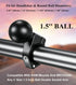 BRCOVAN Aluminum Alloy Handlebar Clamp Mount Base with 1.5'' TPU Ball, Fit on 0.875''/1''/1.125''/1.26'' Round Rails, Compatible with RAM Mounts C...