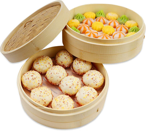 10Pcs Round Silicone Steamer Liners,11inch Non-stick Silicone Steamer Mesh Mat,Reusable Bamboo Steamer Liner Pad Dim Sum Mesh for Home Kitchen Coo...