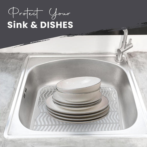 DecorRack 2 Sink Protectors for Kitchen Sink, Plastic 12" x 11" Dish Rack, Protect Sink from Stains, Damage, Scratches, Dishwasher Safe Grid Mat f...