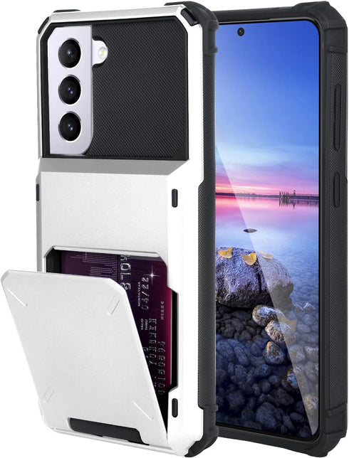 Wallet Case for Samsung Galaxy S22 Plus Case with 4-Card Credit Card Holder Slot Shockproof Cover Hybrid Heavy Duty Protection Armor Phone Case Co...