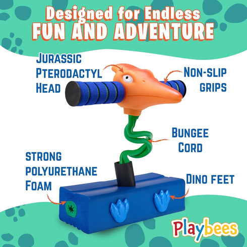 Terradactyl Foam Pogo Stick Coolest Toy Jumper for Kids 3, 4, 5, 6, 7 Years Old Inside & Outside Fun Dinosaur Themed Bungee Ideal Kids Fun, Gifts,...