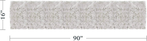 SARO LIFESTYLE Bottega Collection Foil Print Design Table Runner, 15" x 90", Silver...