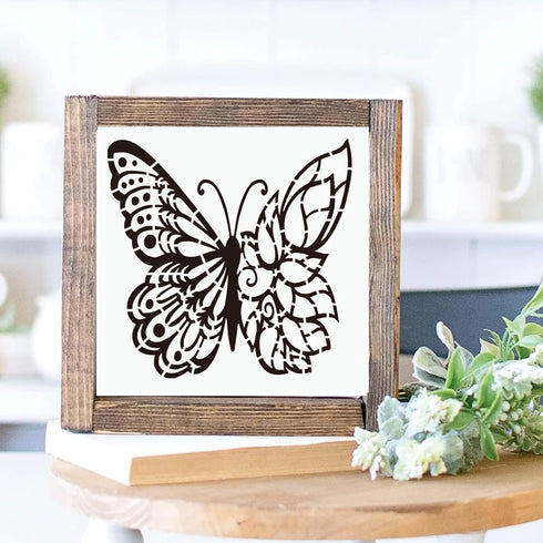 16 Pieces Butterfly Stencils for Painting, Reusable Plastic Spring Templates Flower Butterflies Stencils for Painting Craft Wood Canvas Fabric Nat...