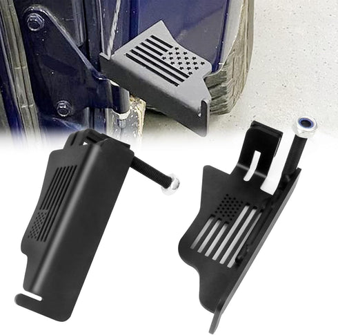 Steel Front Foot Pegs Rest Pedal Compatible with 2007-2021 Jeep Wrangler JK JKU JL JLU Unlimited 2-Door / 4-Door Exterior Door Hinge -2pcs...