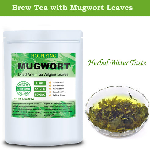 Dried Mugwort Leaves, 5.5oz(155.0g), Mugwort Leaf, Natural Artemisia Vulgaris Herbal Loose Leaves...