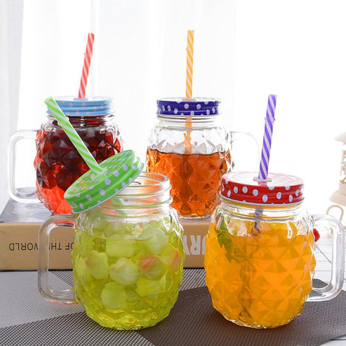 JANYUN 40 Pieces Reusable Straws BPA-Free 9" Colorful Printing Hard Platic Stripe Drinking Straw for Mason Jar Tumbler Family or Party Use Cleanin...
