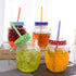 JANYUN 40 Pieces Reusable Straws BPA-Free 9" Colorful Printing Hard Platic Stripe Drinking Straw for Mason Jar Tumbler Family or Party Use Cleanin...