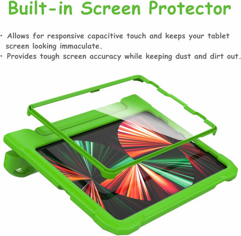 Kids Case for 10.9 inch iPad Air 5th/4th Generation, iPad Pro 11 3rd/2nd/1st Generation with Built-in Screen Protector, Shockproof Lightweight Han...