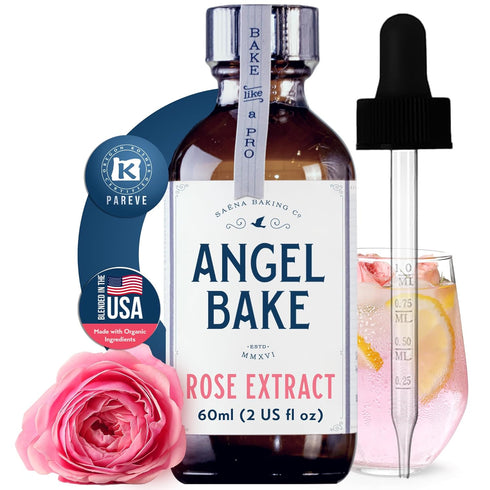 Pure Rose Extract for Baking & Mixology - Culinary Grade Rose Essence and Flavoring - Kosher, Keto Friendly, Vegan, Gluten-Free for Desserts, Beve...