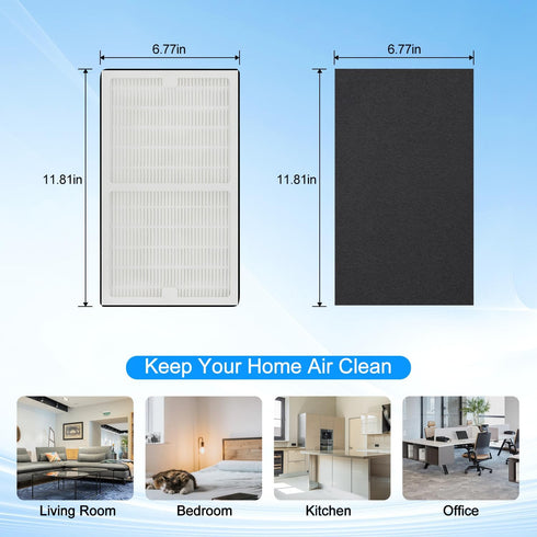 Replacement Idylis Filter C for Idylis Air Purifier IAF-H-100C, IAP-10-200, IAP-10-280 Model, Idylis C True Hepa Filter & 2 Activated Carbon Pre-F...