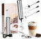 Milk Frother Rechargeable (USB) with 4 Electric Whisk Frother Tools, Easy-to-Use Handheld Stirrers Electric Powered for Mixing Coffee, Latte, Eggs...