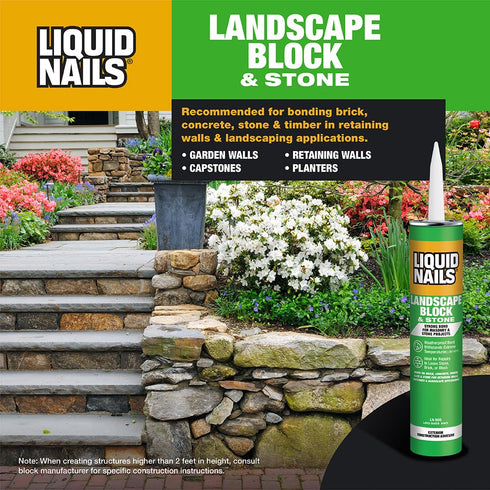 Liquid Nails - LN-905 Landscape Block Adhesive (LN905), Low VOC, 10 oz...