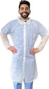 AMZ Disposable Lab Coat L. 35 GSM PP White Disposable Lab Coats for Adults. 1 Pack Knee-length Lab Coat with Long Sleeves, Elastic Wrists, Loop Fa...