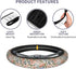 Delerain Elegant Floral Steering Wheel Covers, Anti Slip Elasticity Car Accessories Steering Wheel Protector Universal 15 Inch for Women Men...