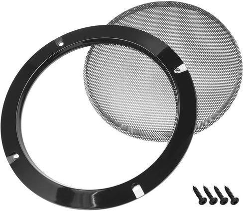 uxcell 2pcs Speaker Grill Mesh Decorative Circle Woofer Guard Protector Cover Accessories Black 6.5" Mounting Hole Distance...