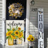 CROWNED BEAUTY Summer Garden Flag Mason Jar Sunflower 12x18 Inch Double Sided for Outside Welcome Burlap Small Seasonal Floral Yard Decoration CF8...