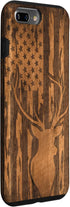 iPhone 7 Plus/8 Plus Deer Buck with Flag on Wood-like Background Case...