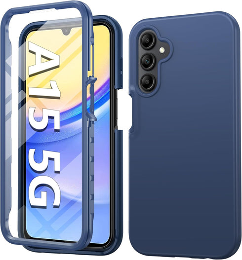 FNTCASE for Samsung Galaxy A15-5G Case: Phone Case with Built-in Screen Protector Protective Silicone Cell Phone Cover Rugged Shockproof Full Prot...