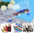 3 Pack Translucent Plastic Paint Brush Holder, Long Paint Brushes Watercolor Pens Pencils Drawing Tools Storage Box Container Case(13" x 2.8" x 1....