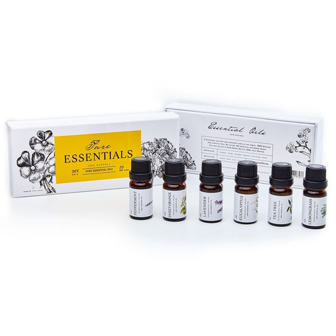 Essential Oils by Pure Essentials 100% Pure Oils kit- Top 6 Aromatherapy Oils Gift Set-6 Pack, 10ML(Eucalyptus, Lavender, Lemon Grass, Orange, Pep...