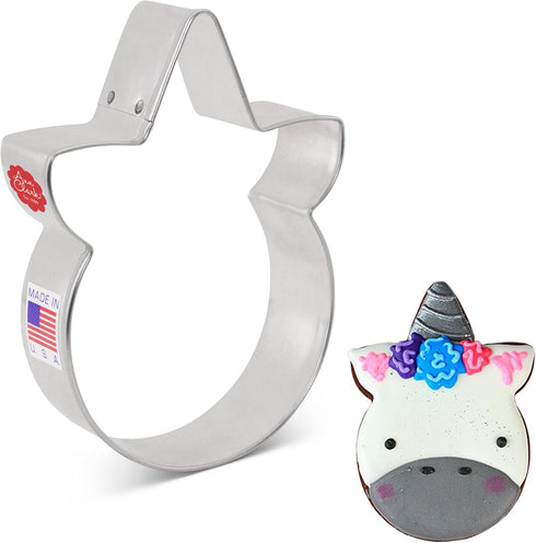 Unicorn Face Cookie Cutter, 4" Made in USA by Ann Clark...