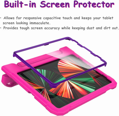 Kids Case for 10.9 inch iPad Air 5th/4th Generation, iPad Pro 11 3rd/2nd/1st Generation with Built-in Screen Protector, Shockproof Lightweight Han...