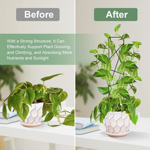 17.5 Inch Indoor Plant Trellis for Climbing Plants,Metal Trellis,Small Garden Trellis for Potted Plants,Plant Stakes for Indoor Plants Accessories...