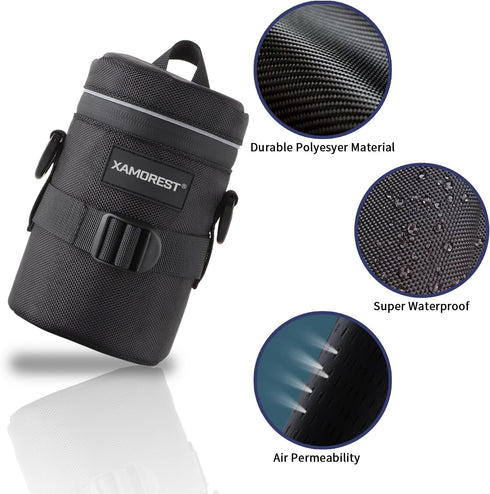 Camera Lens Case Lens Bag Compatible with Canon EF 18-135MM/EF-S 15-85MM/EF 24-70MM F4L, Nikon AF-S 18-140MM/AF-S 85MM F/1.8G/AF 70-300MM Below 3....