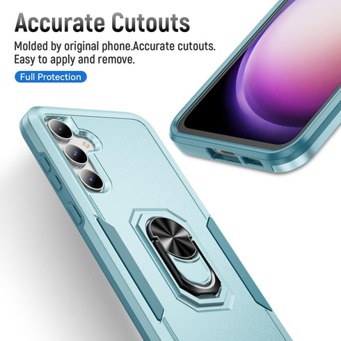 SunRemex for Samsung Galaxy S23 FE Case with HD Screen Protector,Samsung S23 FE Phone Case Built in Rotatable Metal Ring Holder Kickstand for Sams...
