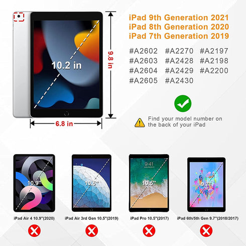 Hi Space for iPad 9th 8th 7th Generation Case for iPad 10.2 Case 2021 2020 2019 Cow Cattle with Pencil Holder, Shockproof Protective Smart Cover A...