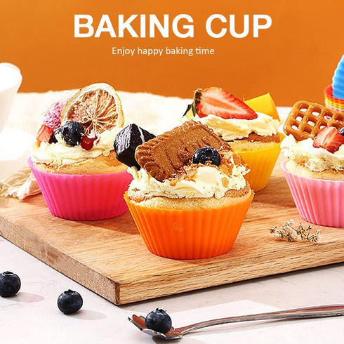 Extra Large Silicone Cupcake Baking Cups 12 Pack, 3.54 Inch Cupcake and Muffin Liners, Reusable Jumbo Silicone Baking Cups Easy to Clean, Great fo...