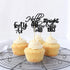 Gyufise 48 Pack Black Glitter Hello 40 Cupcake Toppers Glitter Forty Cheers to 40 Straight Outta 1983 Cupcake Picks for 40th Birthday Anniversary ...